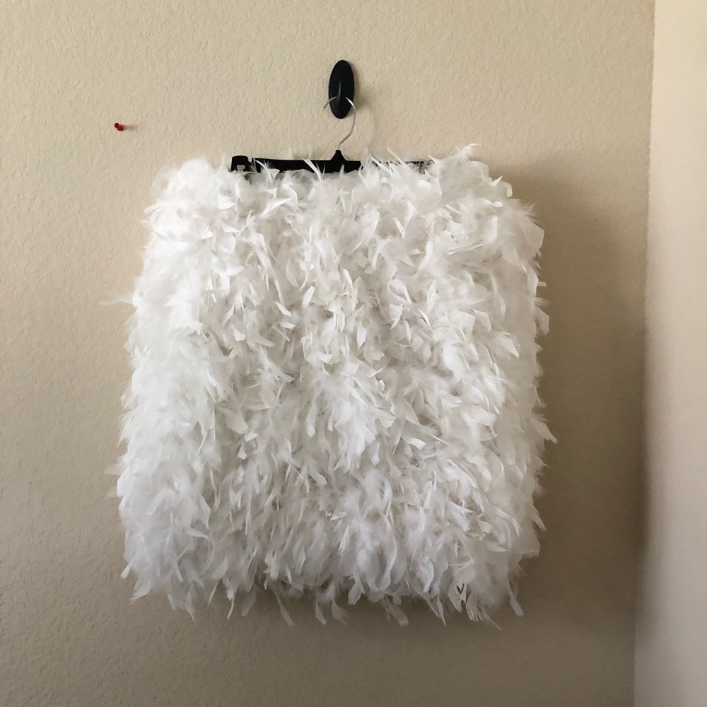 Feathered pencil skirt, hand designed.